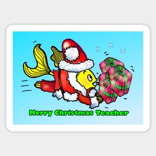 SantaFish- Merry Christmas Teacher Sticker